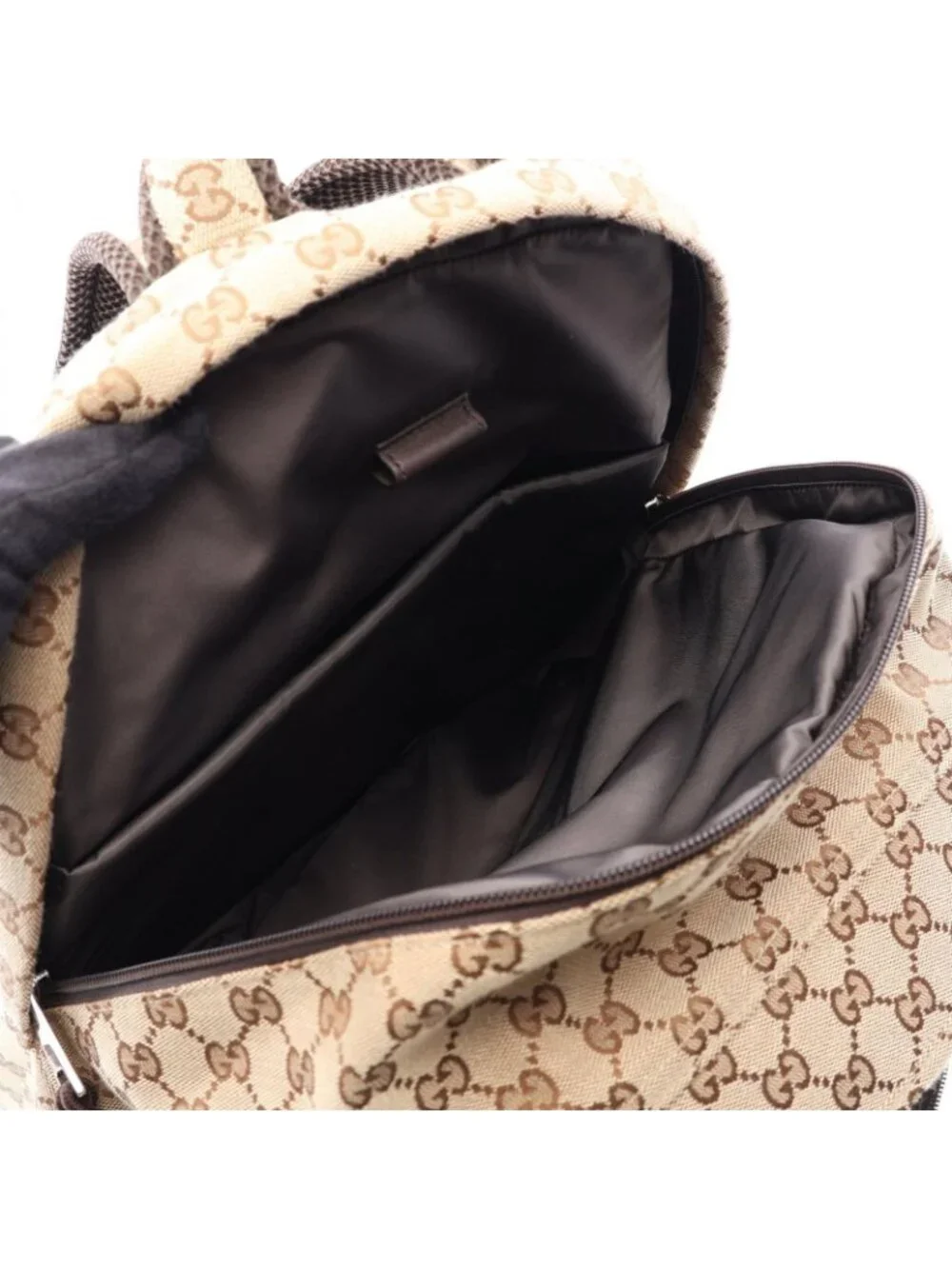 Gucci Backpack GG Canvas Beige Dark Brown